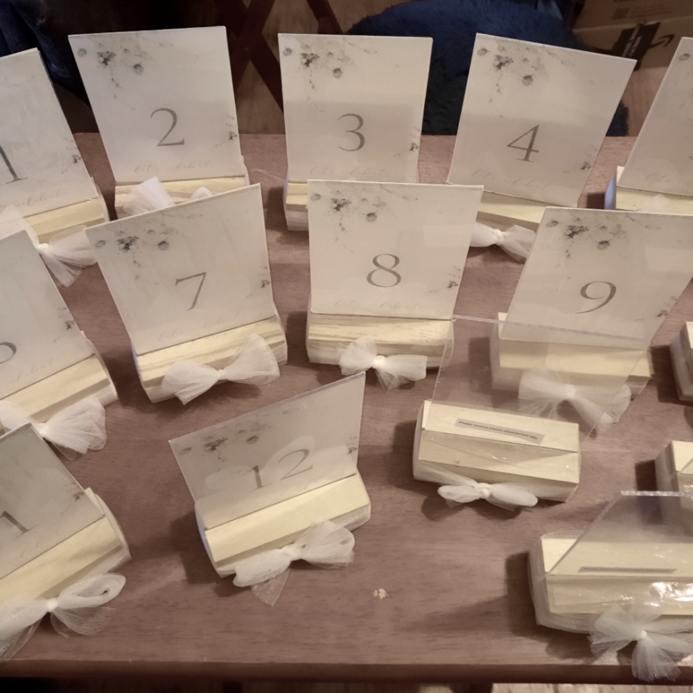 Table Numbers 1-12 plus 3 additional extras.